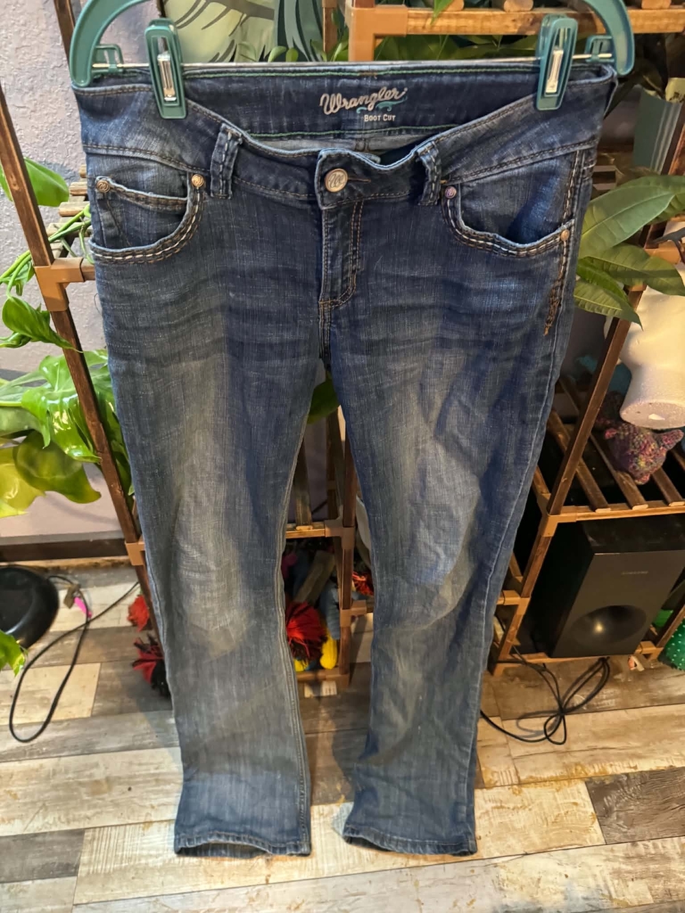 Wrangler Women's Boot Cut Jeans in Faded Blue Denim